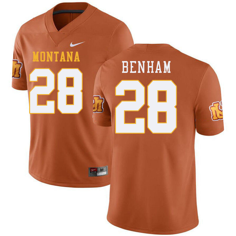Montana Grizzlies #28 Travis Benham College Football Jerseys Stitched Sale-Throwback